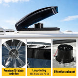 12V Caravan Roof Vent Fan with LED Light & Reversible Airflow – Waterproof Rain-Proof Hatch Exhaust Fan with Screen for RV, Motorhome & Campervan Shower In Australia - Darrahopens