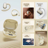 Bluetooth 5.3 Wireless Earbuds Deep Bass Over Ear - White