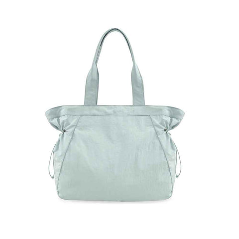 Lightweight Nylon Shopper Tote Bag 18L Side-Cinch Shoulder Bag - Mint