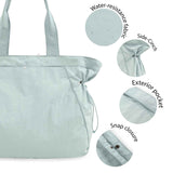 Lightweight Nylon Shopper Tote Bag 18L Side-Cinch Shoulder Bag - PINK