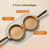 Double Sided Pancake Maker Flip Pan Non-Stick Omelette Egg Frying Pan 15cm