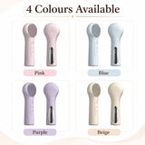 Silicone Facial Cleansing Brush Sonic Vibration Heating Waterproof Rechargeable-BLUE