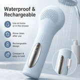 Silicone Facial Cleansing Brush Sonic Vibration Heating Waterproof Rechargeable-PINK In Australia - Darrahopens