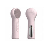Silicone Facial Cleansing Brush Sonic Vibration Heating Waterproof Rechargeable-PINK