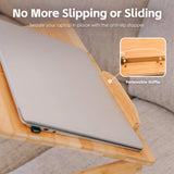 Foldable and Adjustable Bamboo Laptop Table, Bed Tray