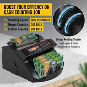 Automatic AUD Money Counter Machine With UV/MG/IR Detection, High-Speed Banknote Counter & Digital Display(29.2x24.6x17.8cm) In Australia - Darrahopens