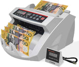 Automatic AUD Money Counter Machine with UV/MG/IR Detection, High-Speed Banknote Counter & Digital Display(29.2x24.6x17.8cm)