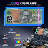 Mixed Denomination Money Counter with Counterfeit Detection, Touch Screen, and CIS/UV/MG/IR/MT, USD, AUD, EUR, CAD Cash Counter for Business, Merchant