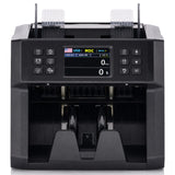 Dual CIS Money Counter with Counterfeit Detection, Mixed Value Bill Counter, 14 Currency Cash Counting Machine with Serial Number Reading, UV MG IR MT Detection, 3.5" TFT Display, AUD USD EUR GBP CNY
