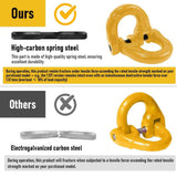 2SETS 2T Sling Hook With Hammerlock Heavy Duty Safety Latch Swivel Winch Hook For Trailer Safety Chain-Yellow