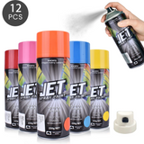 12 Pcs 250g Spray Paint Can For Interior and Exterior 26 colours Fast Dry - Silver