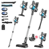 8-in-1 Cordless Vacuum Cleaner 2 Modes Anti-Tangle Brush For Pet Hair On Hardwood Floors & Carpets