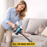 8-in-1 Cordless Vacuum Cleaner 2 Modes Anti-Tangle Brush For Pet Hair On Hardwood Floors & Carpets