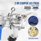 2-in-1 Electric Tufting Gun for Carpet & Rugs, Cut & Loop Pile, 7–18mm Adjustable, 100W, 100–240V-BLUE