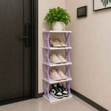 5-tier Vertical Shoe Rack Foldable, Corner Shelf for Narrow Space,Purple In Australia - Darrahopens