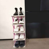 5-tier Vertical Shoe Rack Foldable, Corner Shelf for Narrow Space,Purple In Australia - Darrahopens