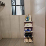 5-tier Vertical Shoe Rack Foldable, Corner Shelf for Narrow Space,Purple In Australia - Darrahopens