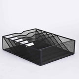 6 Tier Desktop File Organiser, Wall Mount Magazine Rack, Mesh Desk Organizer, Vertical Hanging Document Tray for Stationery, Mail, Paper and Letter Envelope, Book Holder