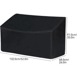 Outdoor Bench Cover, 52" W x 26" D x 35" H 2-Seater Patio Bench Cover Waterproof, 210D Heavy Duty Outdoor Furniture Cover for Garden Patio Loveseat, Bench(Black)
