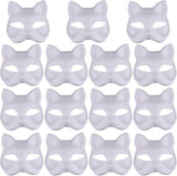 Darrahopens Occasions > Costumes > Costumes & Accessories White Fox Therian Mask DIY Paintable Blank, 15 pcs Cat Halloween Cosplay Masquerade Party