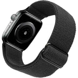Compatible with Apple Watch Band 41mm 40mm 38mm Adjustable Stretchy Sport Strap for Men Women Black