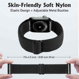 Compatible with Apple Watch Band 41mm 40mm 38mm Adjustable Stretchy Sport Strap for Men Women Black