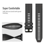Silicone Strap for Garmin Fenix 7X 7 Pro Solar 6X 6 Sapphire 5 5X Plus 3 3HR Epix Compatible with Garmin QuickFit 22mm 26mm Army Green Watch Band