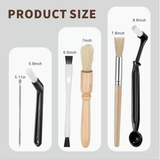Darrahopens Appliances > Kitchen Appliances > Coffee Machines & Accessories Professional Coffee Machine Cleaning Brush Set | 10-Piece Multifunctional Tool Kit | Includes Long-Handled Spring Brush, Wooden Handle Brush, Cleaning Needle, and Bent Nozzle Brush | Suitable for Deep Cleaning of Coffee Machines, Grinders, and Brewing Hea