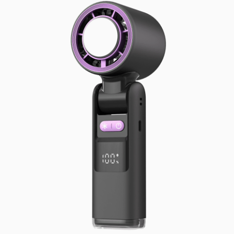 Darrahopens Appliances > Fans > Portable Fans Portable Fan Handheld Mini Turbo Fan Battery ， High Speed Powerful Ice Cooling 5 Speed Adjustable Rechargeable Personal Fans for Beach Camping Travel Working （Starry Gray）