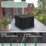 Square Garden Table Cover, Waterproof Garden Furniture Cover, Anti-Uv, Oxford Fabric Outdoor Garden Furniture Table