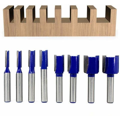 Darrahopens Tools > Other Tools > Tool Blades 8 pcs 8Mm Shank Double Flute Straight ROuter Bit Set For Woodworking Tools 5Mm, 6Mm, 8Mm, 10Mm, 12Mm, 14Mm, 18Mm, 20Mm
