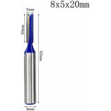 Darrahopens Tools > Other Tools > Tool Blades 8 pcs 8Mm Shank Double Flute Straight ROuter Bit Set For Woodworking Tools 5Mm, 6Mm, 8Mm, 10Mm, 12Mm, 14Mm, 18Mm, 20Mm