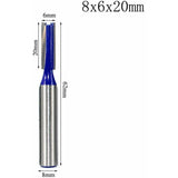 Darrahopens Tools > Other Tools > Tool Blades 8 pcs 8Mm Shank Double Flute Straight ROuter Bit Set For Woodworking Tools 5Mm, 6Mm, 8Mm, 10Mm, 12Mm, 14Mm, 18Mm, 20Mm