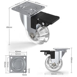 Darrahopens Home & Garden > DIY > Hardware Hooks 4 pcs Set Furniture Casters With Brakes, 360° Swivel Casters, Up To 600Kg, No Marks On The Floor, Screws Included