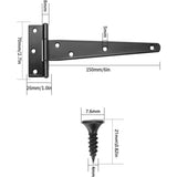 Darrahopens Home & Garden > DIY > Door Hardware 4 Pack Hinges, Black Barn Door Hinges, Door Hinges, Stainless Steel Flat Hinge For Gates, Closet - 6 Inch