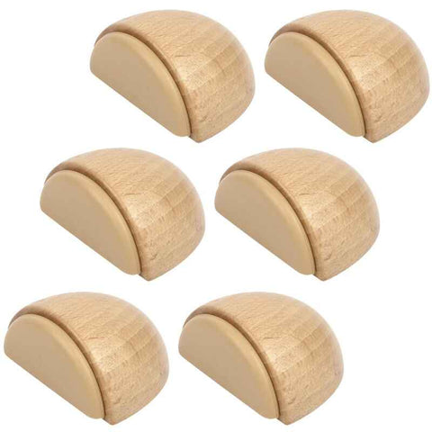 Darrahopens Home & Garden > DIY > Door Hardware 6 pcs Set Door Stops - Adhesive Wooden Door Stop For Floors And Parquet - Adhesive Door Stop - Door Stop (Natural Beech)