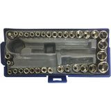 Darrahopens Tools > Other Tools > Tool Sockets 50 pcs 1/4" 3/8" Socket Wrench Set With Reversible Ratchet Handle Drive 12 pcs Hexagon Screw Bits With Case