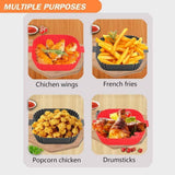2-Pack Air Fryer Silicone Basket Non-Stick Reusable Easy to Clean, Gray, Compatible with Most Air Fryers