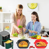 2-Pack Air Fryer Silicone Basket Non-Stick Reusable Easy to Clean, Gray, Compatible with Most Air Fryers