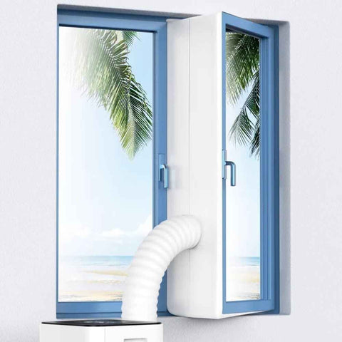 Window Seal Sealing Cloth for Portable AC with Zipper and Tape, Compatible with All Mobile Air Conditioners, 400 x 37cm