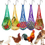Hanging Feeding Net Bag (Nylon) Size: 570mm Color: Red for Parrots (2pc)