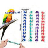 Bird Toy (Palm Leaf/Wood) Size: 150mm Color: Red For Parrots (10pc)