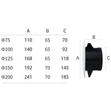 Darrahopens Appliances > Fans > Exhaust Fans Ventilation Vent with Protective Grille, ABS, 75 mm