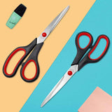 Stainless Steel Kitchen & Office Scissors with Soft Grip Handle, Sharp Multipurpose Craft Shears, Black and Gray