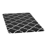 Non-Slip PVC Kitchen Floor Mat 45 x 75 cm, Waterproof Rug, Black Moroccan Trellis