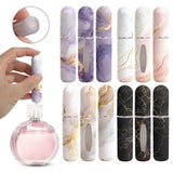 3 Pack 5ml Travel Perfume Atomizer Bottles, Leakproof Bottom-Fill Spray Set, Champagne Marble