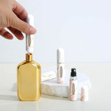 3 Pack 5ml Travel Perfume Atomizer Bottles, Leakproof Bottom-Fill Spray Set, Champagne Marble
