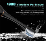 Sonic Electric Toothbrush Set with 4 Replacement Heads and USB Charging Cable, White