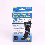 2 Pack Miracle Compression Socks, Large Size Support Stockings