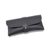 3-Piece PU Leather Eyeglass Case Set, Soft Protective Pouches for Sunglasses and Reading Glasses, Black
